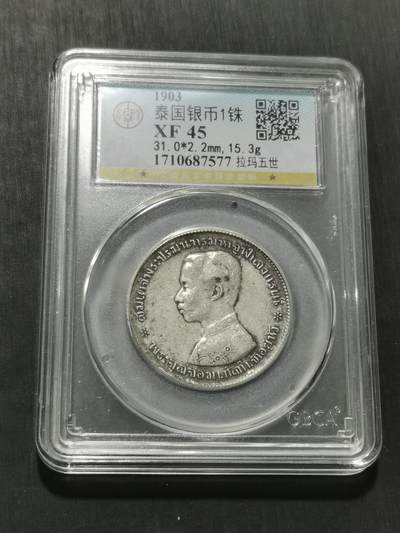 天下钱庄专场欢迎参拍 - 泰国拉玛五世佛塔银币