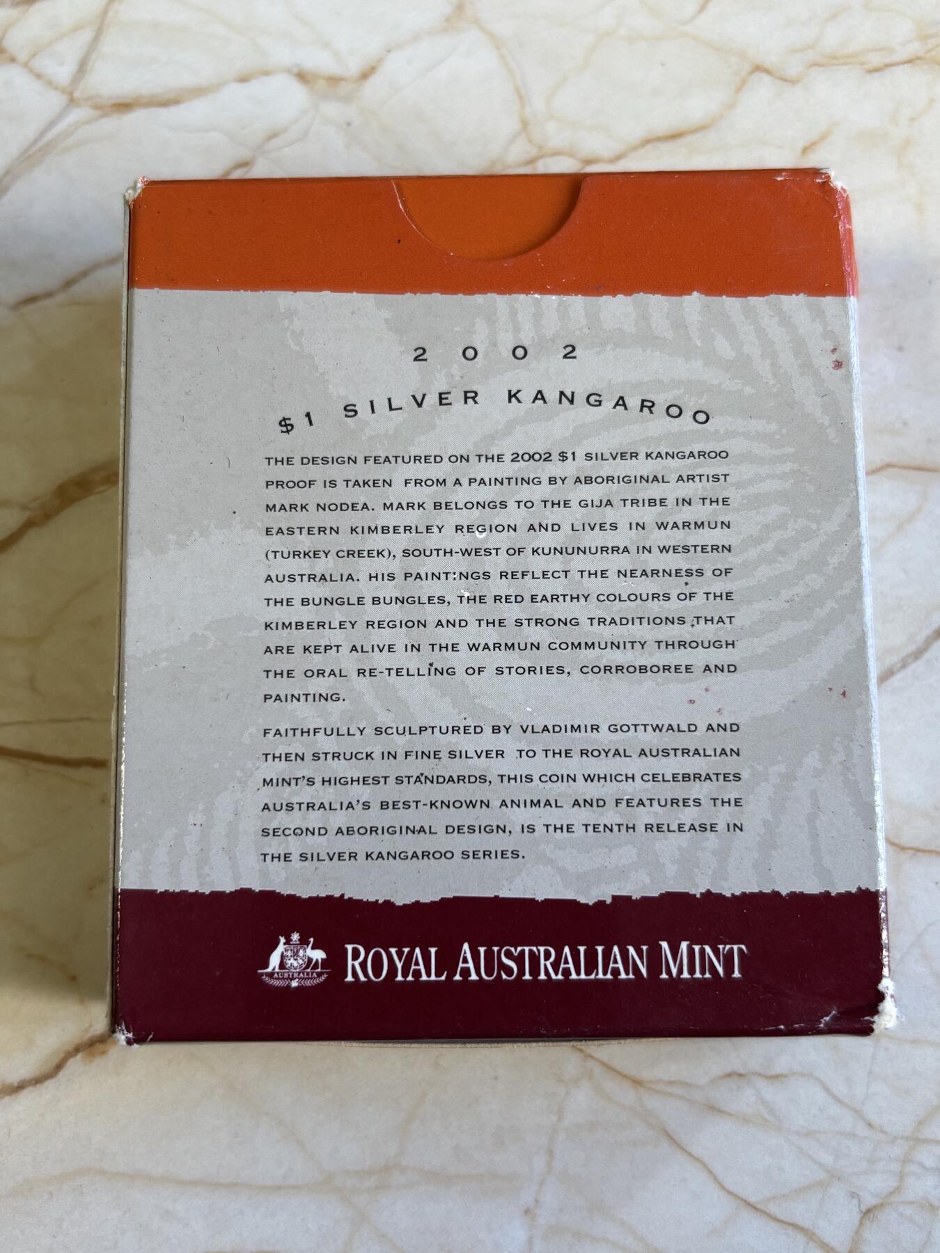 第196期拍卖 澳大利亚2002年袋鼠一盎司精制纪念银币，999银