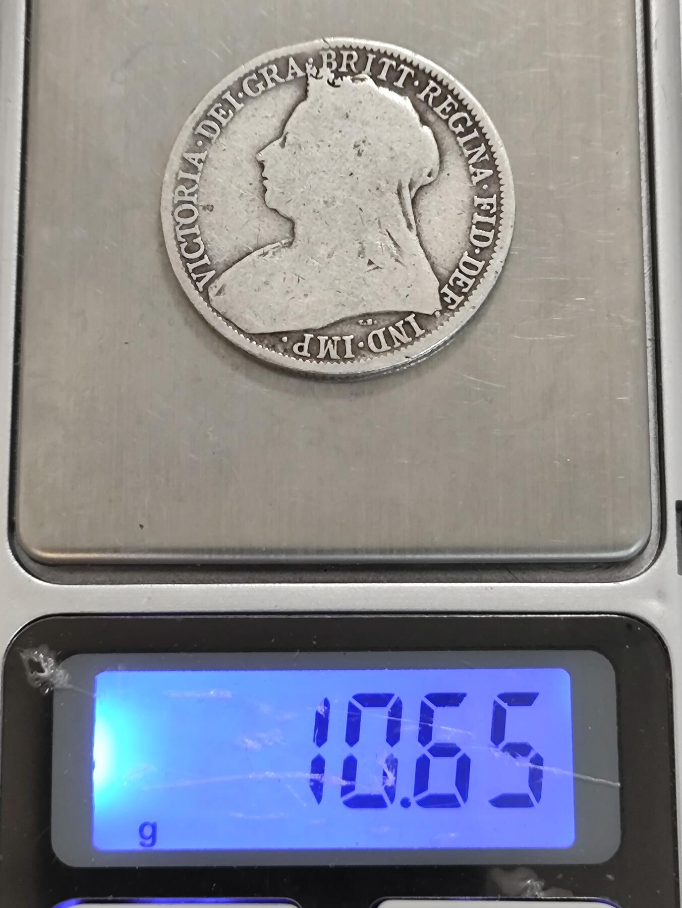 1894年英国维多利亚女王披纱2先令/1弗洛林银币