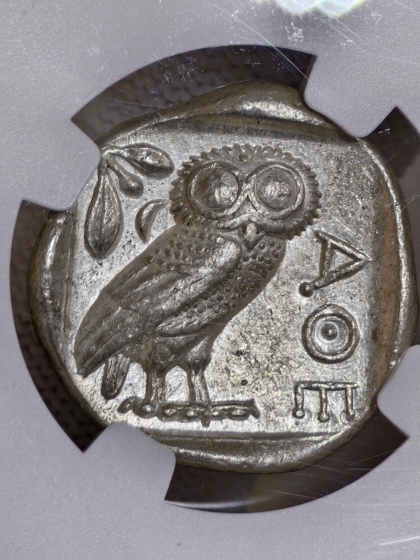 NGC-AU5/3古希腊雅典城邦雅典娜猫头鹰4德拉克马银币