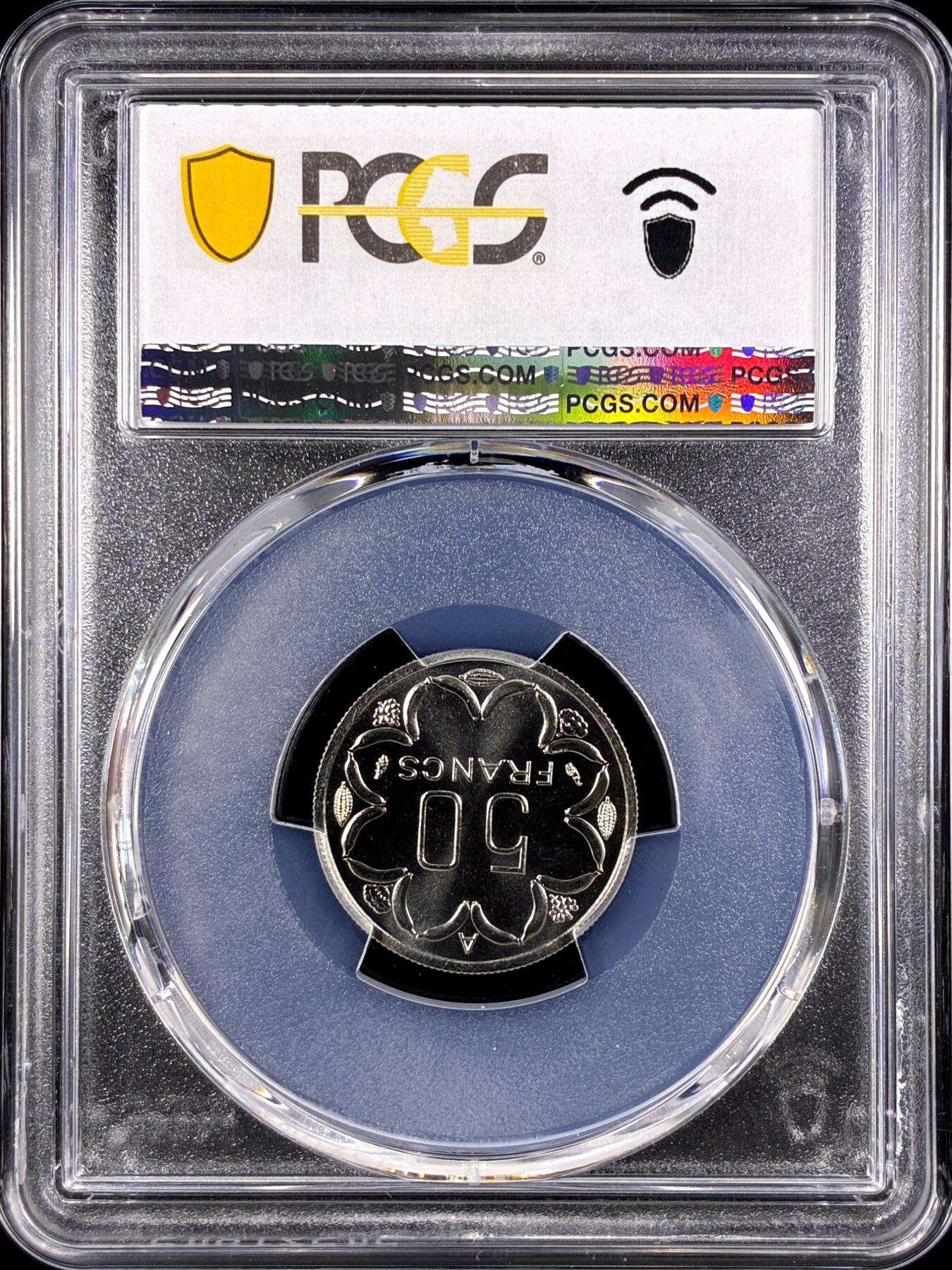 【雨安】【直播拍卖】【第0131期-评级币章】2026-04-04 周六 19:30 (金价1060, 银价18.08)  [评级样币] Central African States 中非共和国 样币 50法郎 1976年 PCGS-SP68