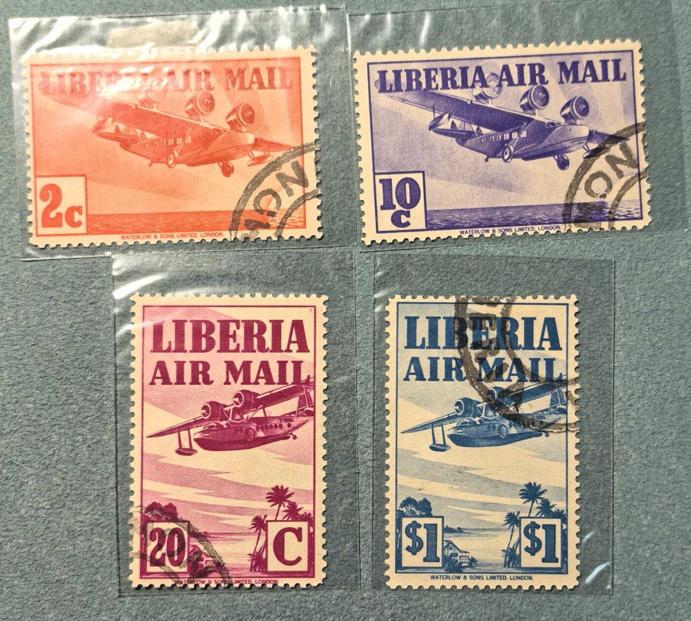 盛世勋华——号角文化勋章邮票专场拍卖第312期 利比里亚1938年发行 4全 航空邮票