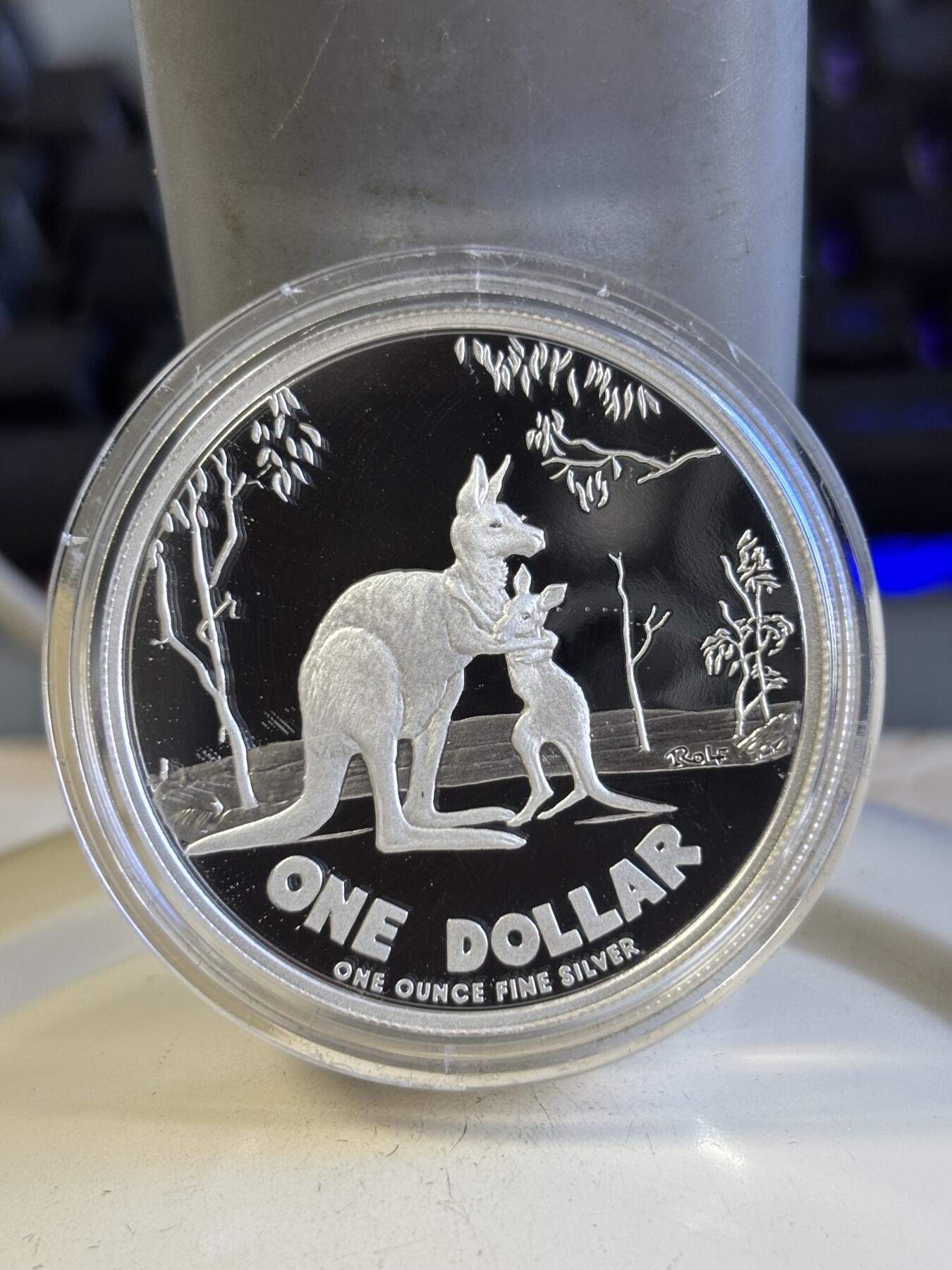 第196期拍卖 澳大利亚2007年澳洲袋鼠系列精制版1盎司纪念银币，999银