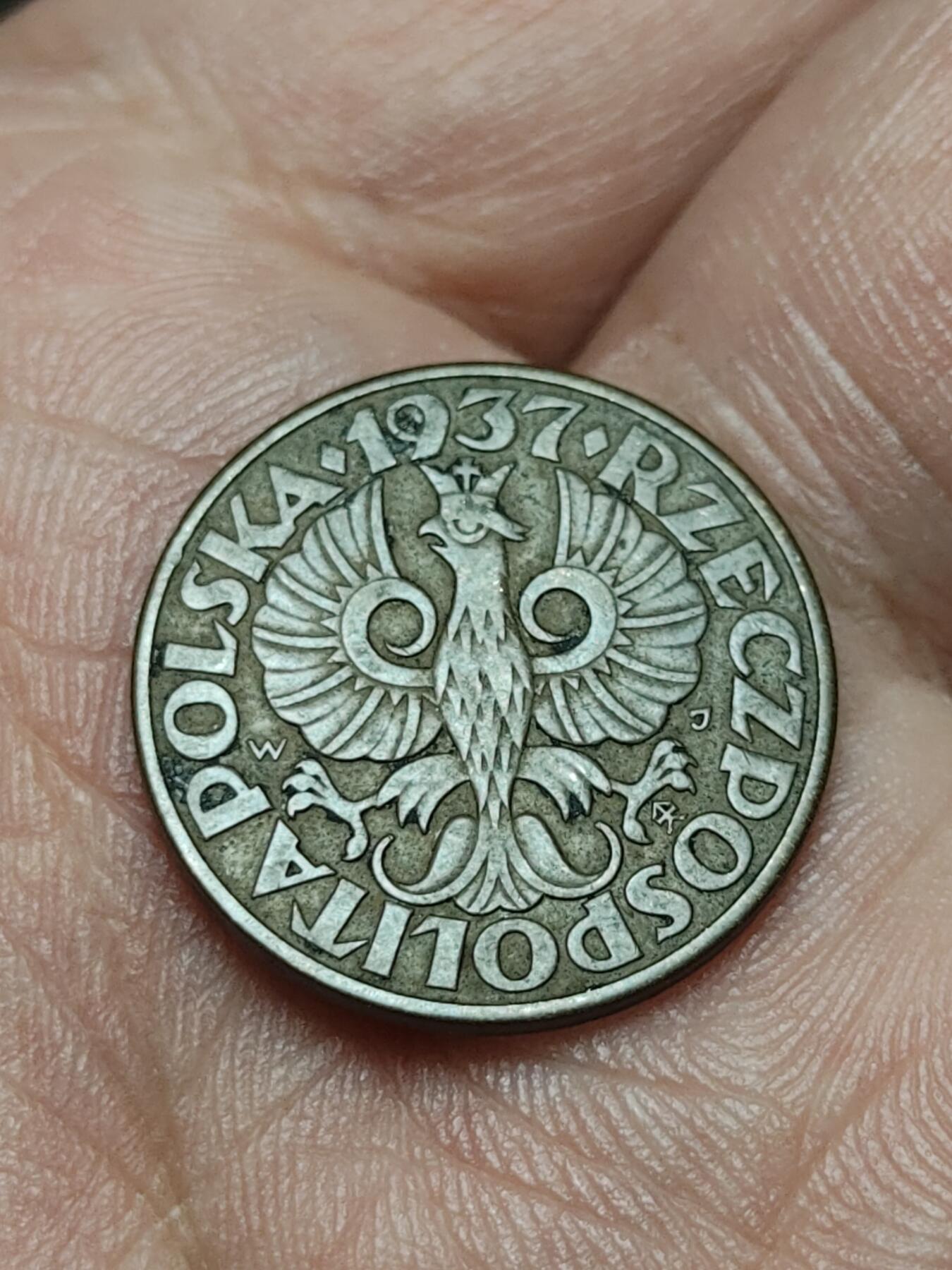 2026年第四十场(总第二百零九场）外国好品散币场(免佣金) 波兰🇵🇱1937年5格罗希(第一套流通硬币第二版，青铜材质版)