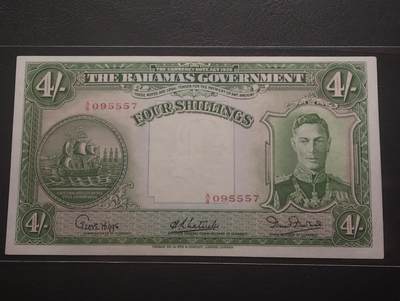 2026四月第一期，总222期 - 巴哈马1936版4先令AUNC 乔治六世国王