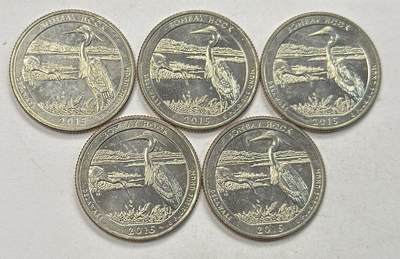 S&S Numismatic世界钱币-拍卖 第125期  - 5枚一起-美国2015年 孟买胡克国家野生动物保护区 25美分纪念币