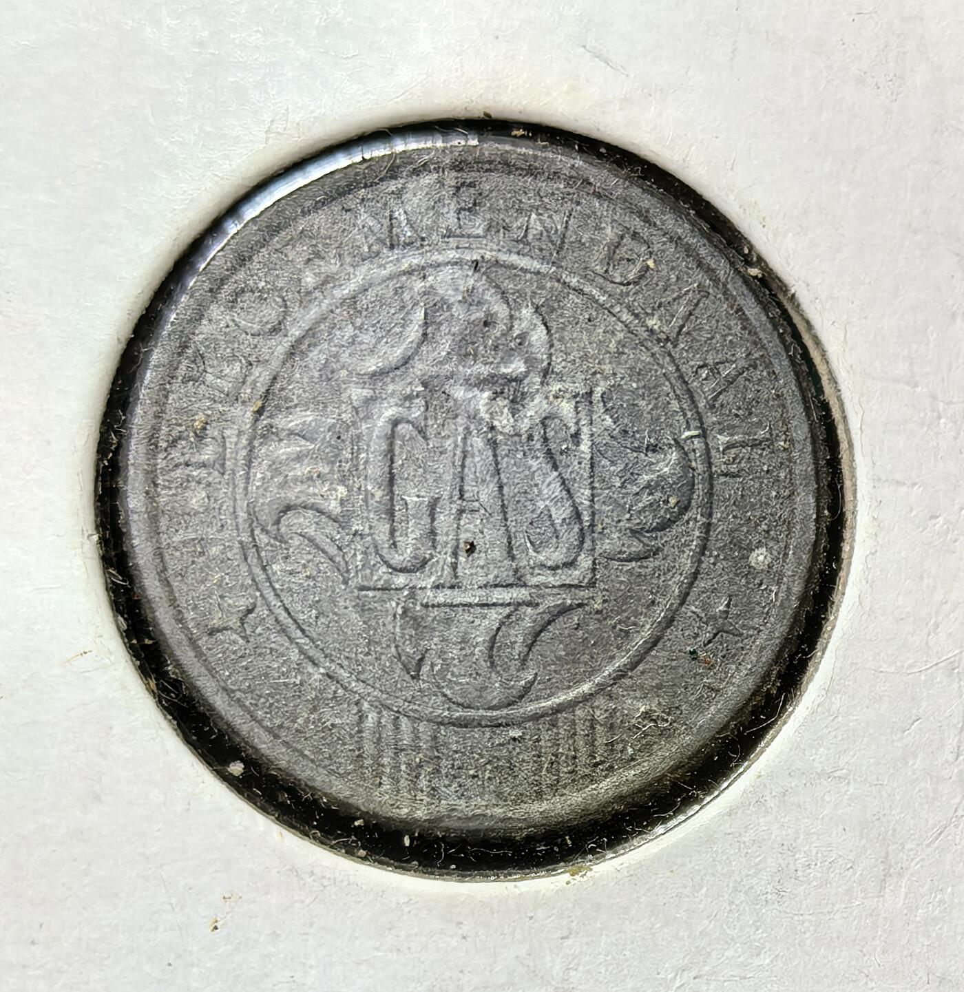 外国优质银币克朗币纪念章，每周六晚九点倒数截拍，满百包邮可寄存，持续收拍 荷兰布罗门代尔市1942年25GAS待用币，用于兑换煤气服务或商品，是 20 世纪荷兰市政公用事业的实物见证，承载了近代城市公共服务的历史印记。