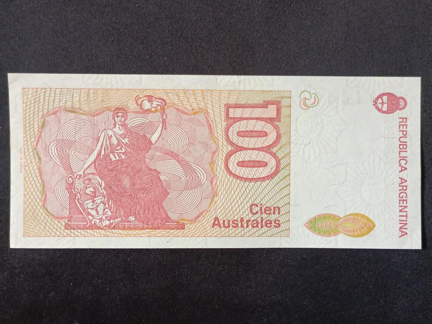 【游宝拍卖】丙午马年第18期 阿根廷-100奥斯特拉【全新UNC-】