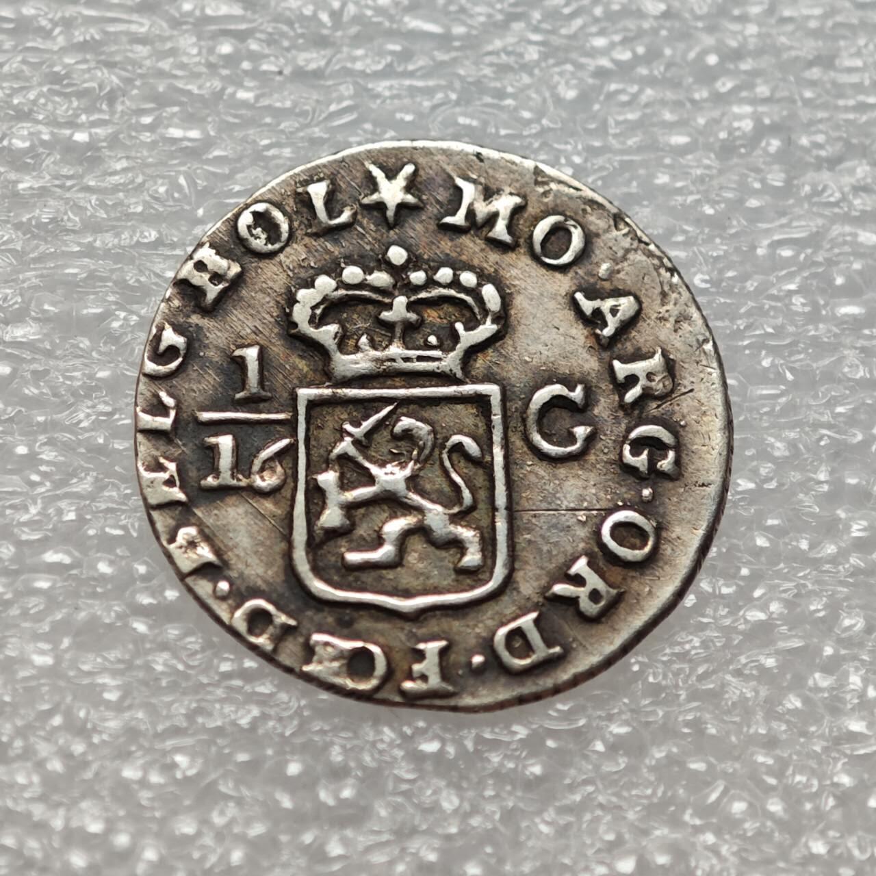  【淘币小摊】限时拍第八百九十二拍   教皇国塞舌尔加纳危地马拉场    每周一统一发货 荷属巴达维亚1802年1/16盾银币 km78