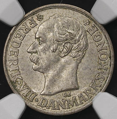 修遠堂世界钱币第110期 - NGC MS64 1907年丹麦25欧尔银币