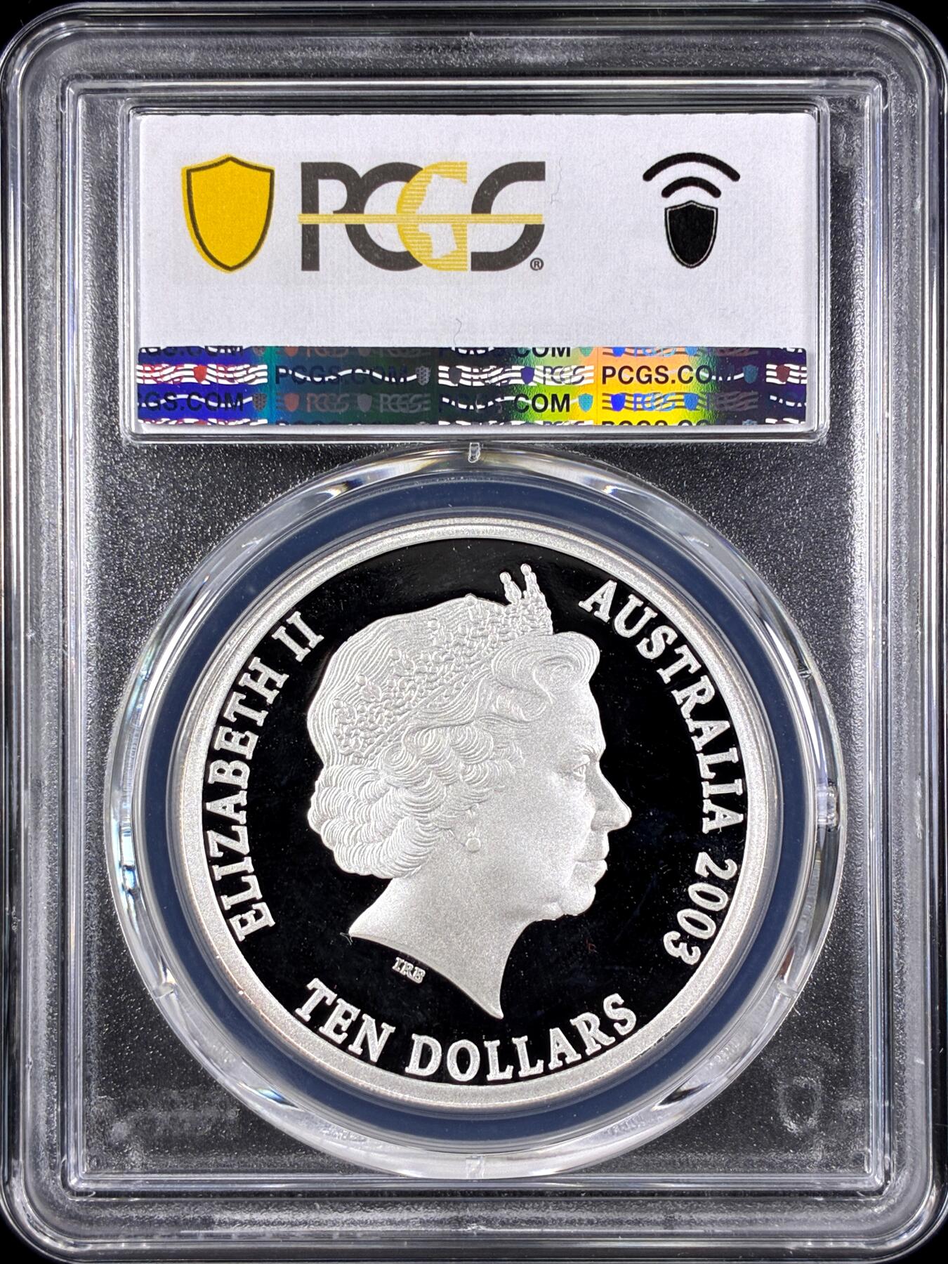 【雨安】【直播拍卖】【第0131期-评级币章】2026-04-04 周六 19:30 (金价1060, 银价18.08)  [评级现代] Australia 澳大利亚 10元 2003年 菲利普港样币 PCGS-PR68DCAM 精制币