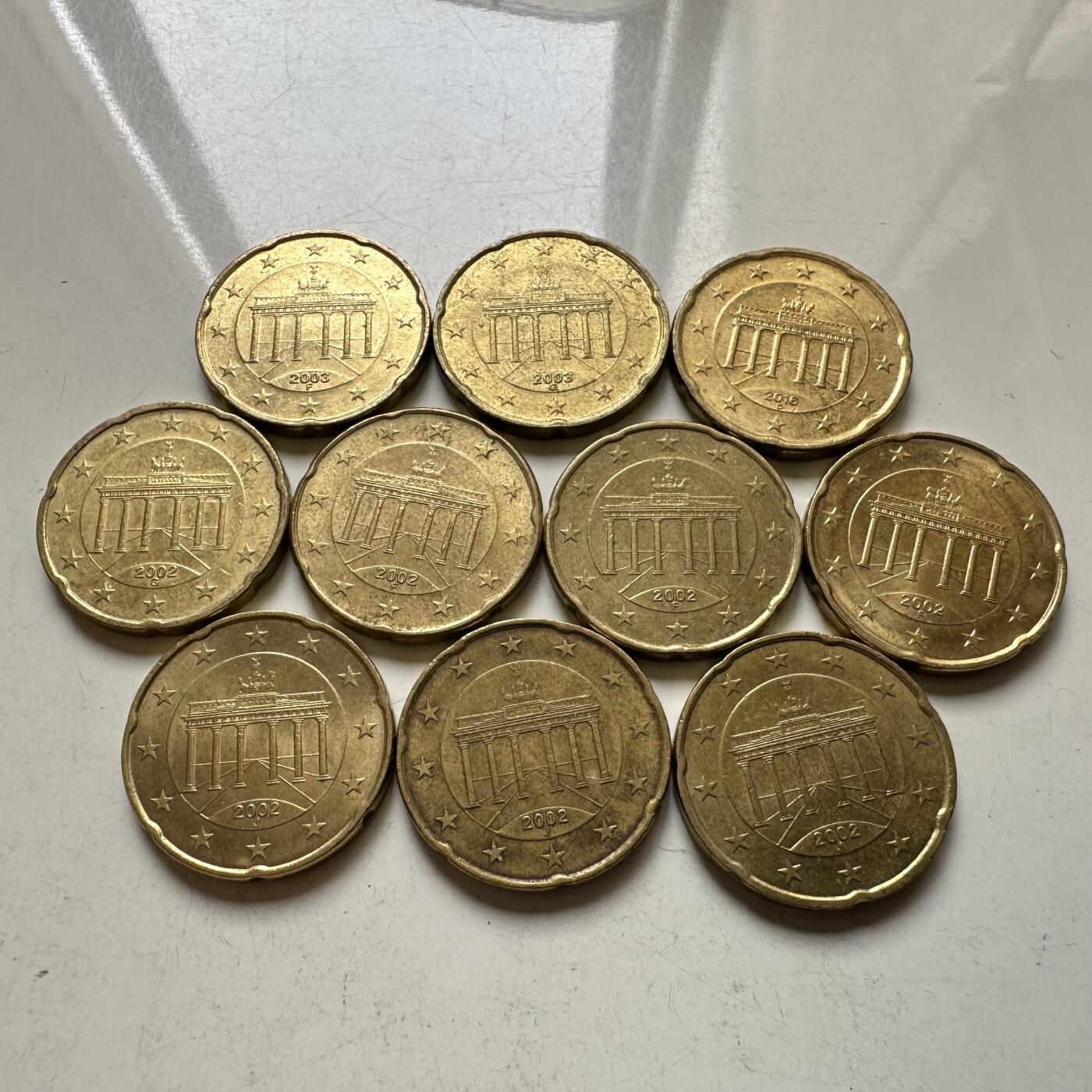 🌹外币初藏🌹🐯2026年第37场   每周二四六晚8️⃣点 接代拍 德国 20欧分 10枚组