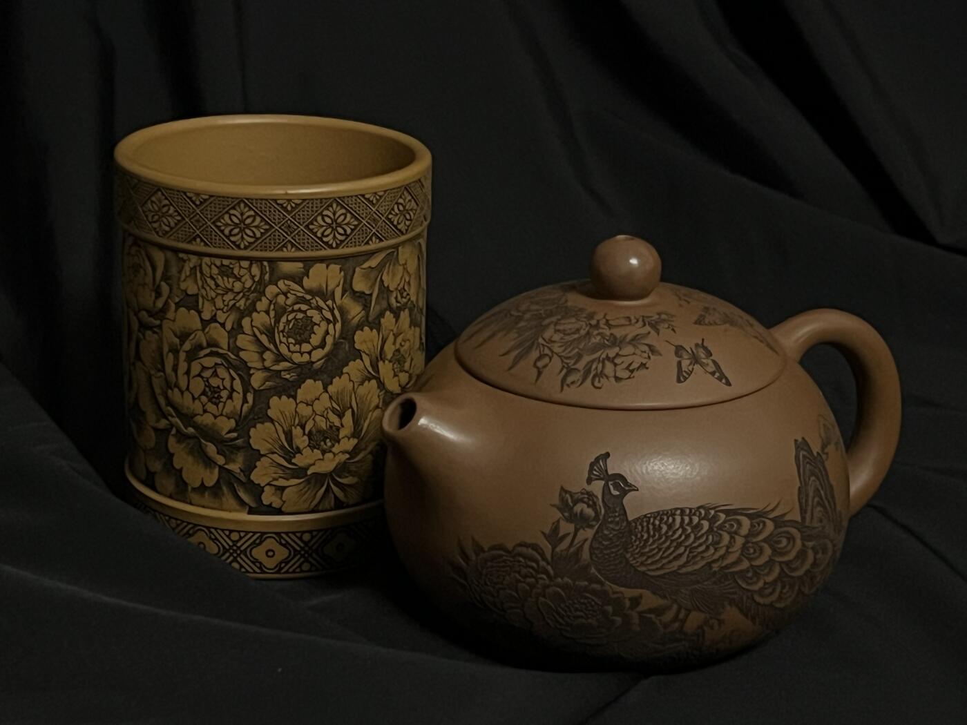 零元拍：原矿紫砂梨皮朱泥西施+主人杯（250CC左右）