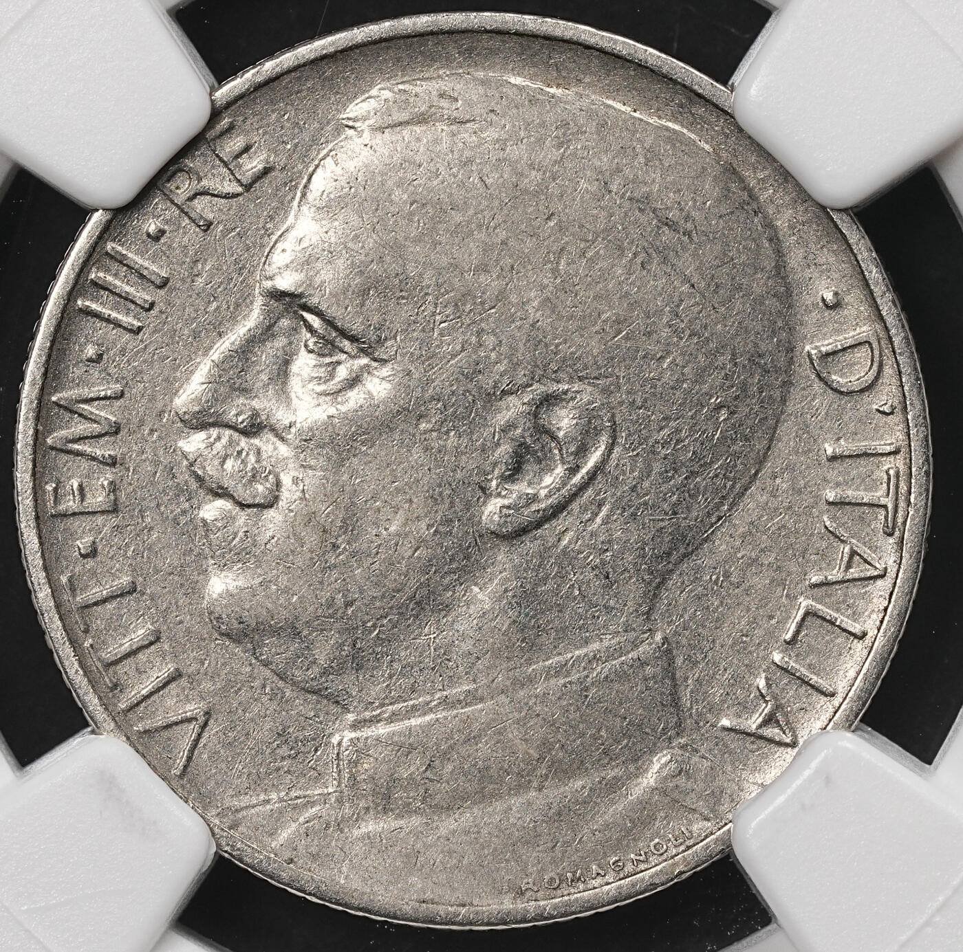 修遠堂世界钱币第110期 NGC XF45 1919年意大利50分，稀少齿边版