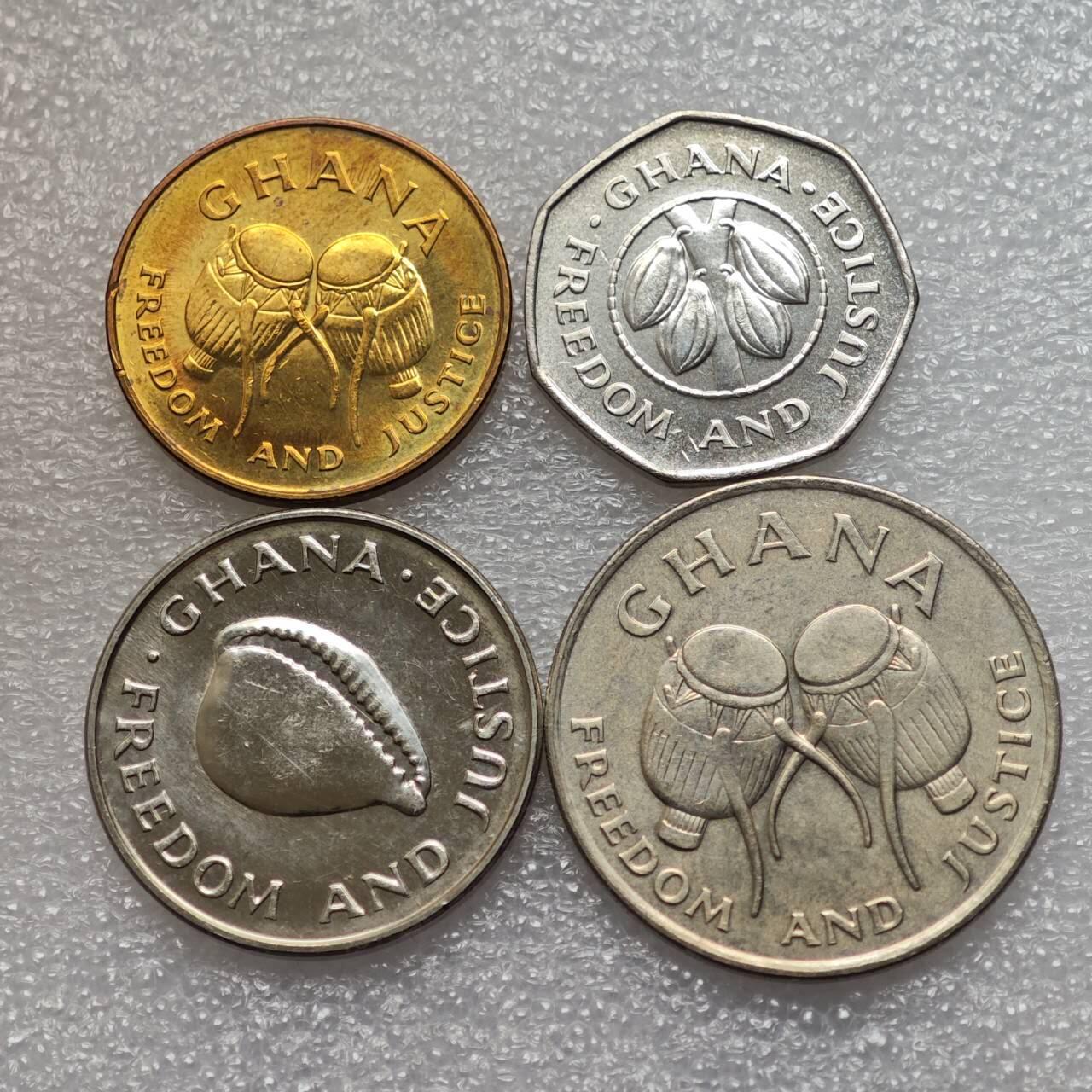  【淘币小摊】限时拍第八百九十二拍   教皇国塞舌尔加纳危地马拉场    每周一统一发货 加纳1991年4枚套 5塞地少见 50塞地合金币