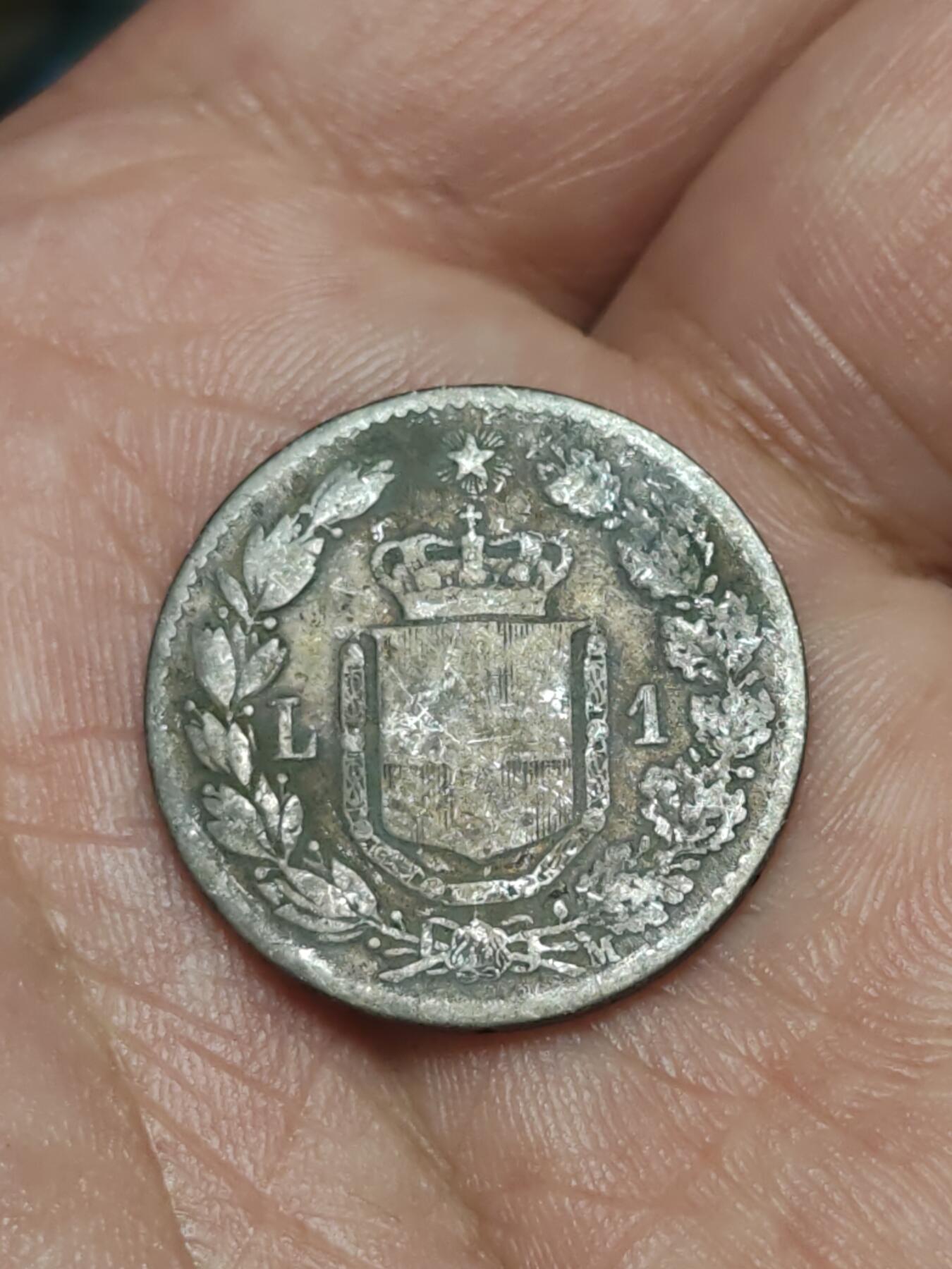 2026年第四十场(总第二百零九场）外国好品散币场(免佣金) 意大利王国1887单年份1里拉银币(翁贝托一世时期，M标米兰造，835高银)