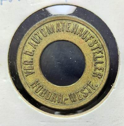 外国优质银币克朗币纪念章，每周六晚九点倒数截拍，满百包邮可寄存，持续收拍 - 德国北莱茵 - 威斯特法伦州20 世纪自动售货机运营商协会代用币，用于当地自动售货机消费，是德国近代商业自动化与地方行业协会的实物见证