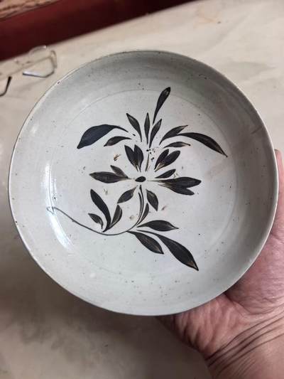 金山西介休窑白地黑化盘 - 金山西介休窑白地黑化盘