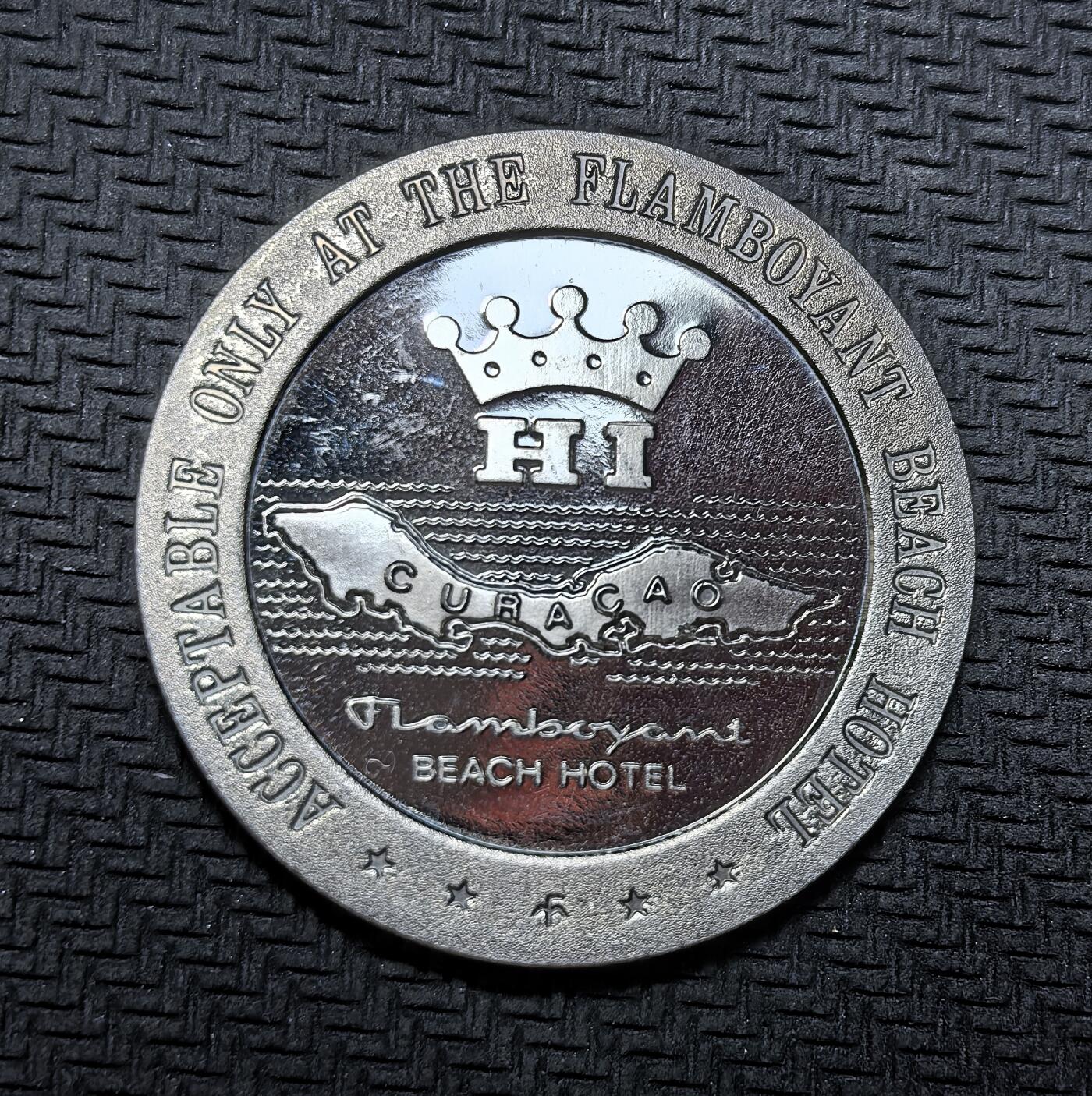 外国优质银币克朗币纪念章，每周六晚九点倒数截拍，满百包邮可寄存，持续收拍 精制荷属库拉索1968年华丽海滩酒店半美元