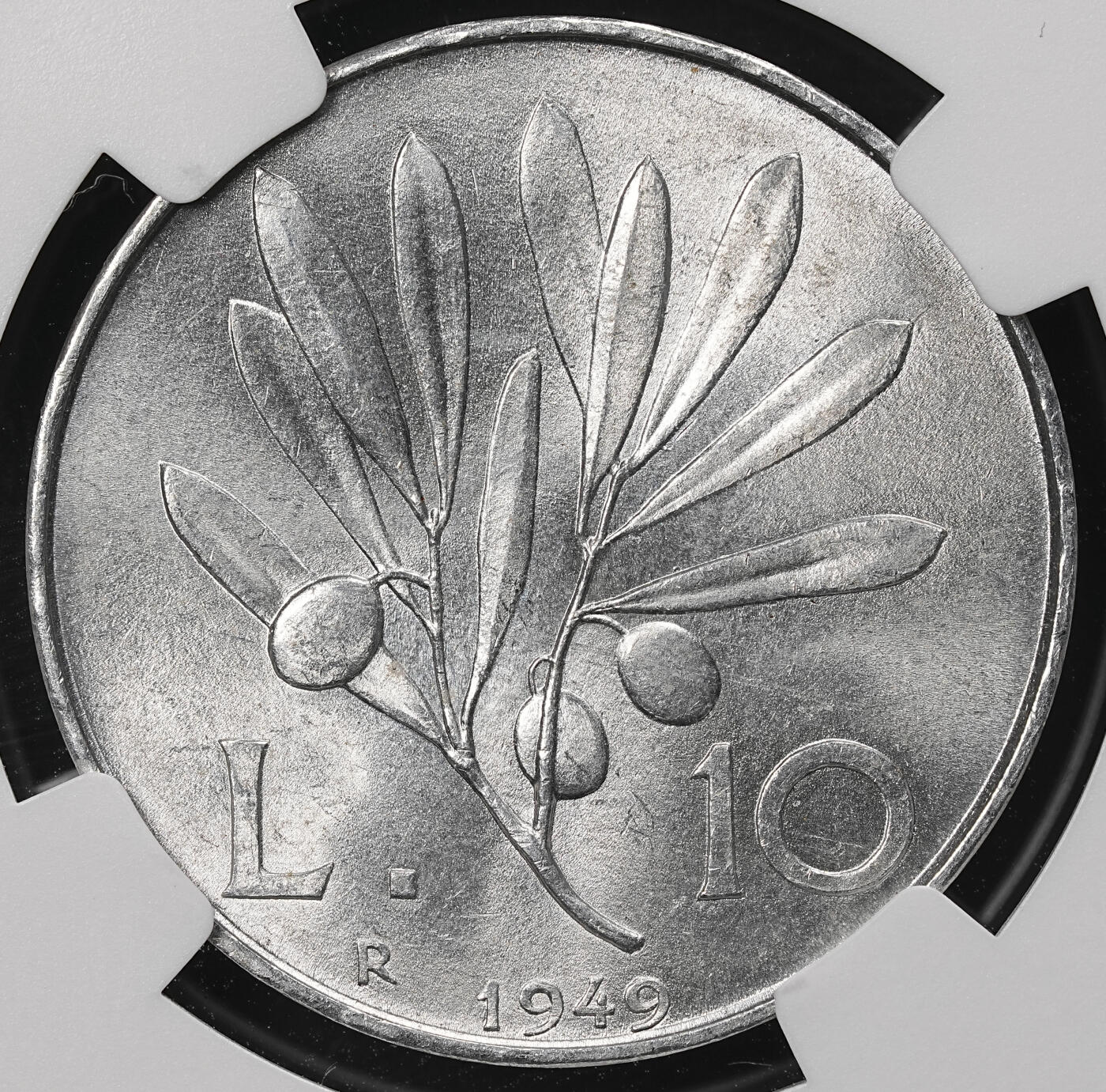 修遠堂世界钱币第110期 NGC MS64  1949年意大利10里拉