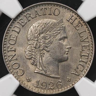修遠堂世界钱币第110期 - NGC MS64 1926年瑞士10 RAPPEN