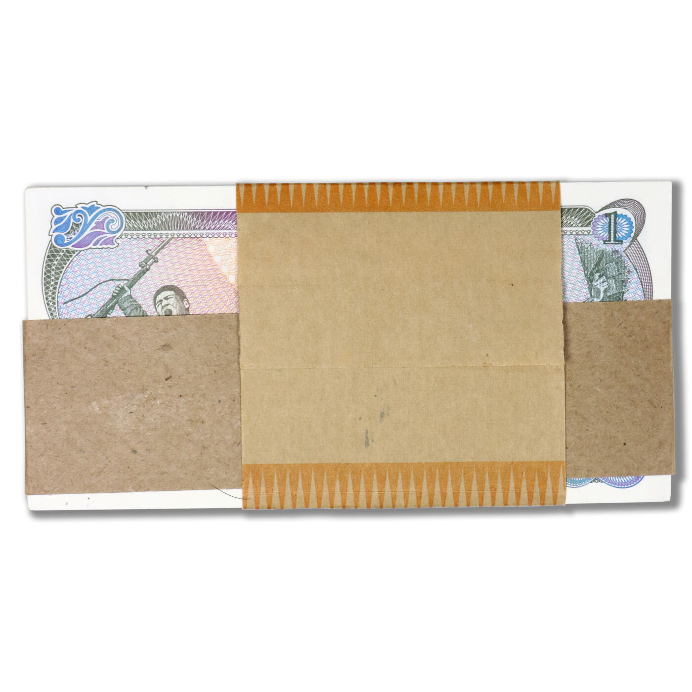 1978年朝鲜-第三版纸币1元无戳-棉纸版整刀100张