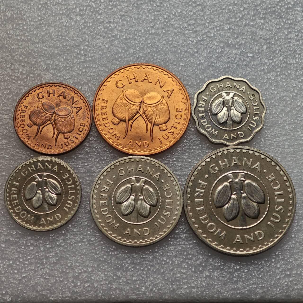  【淘币小摊】限时拍第八百九十二拍   教皇国塞舌尔加纳危地马拉场    每周一统一发货 加纳1967年精制套币6枚套发行量2000套 km12-17