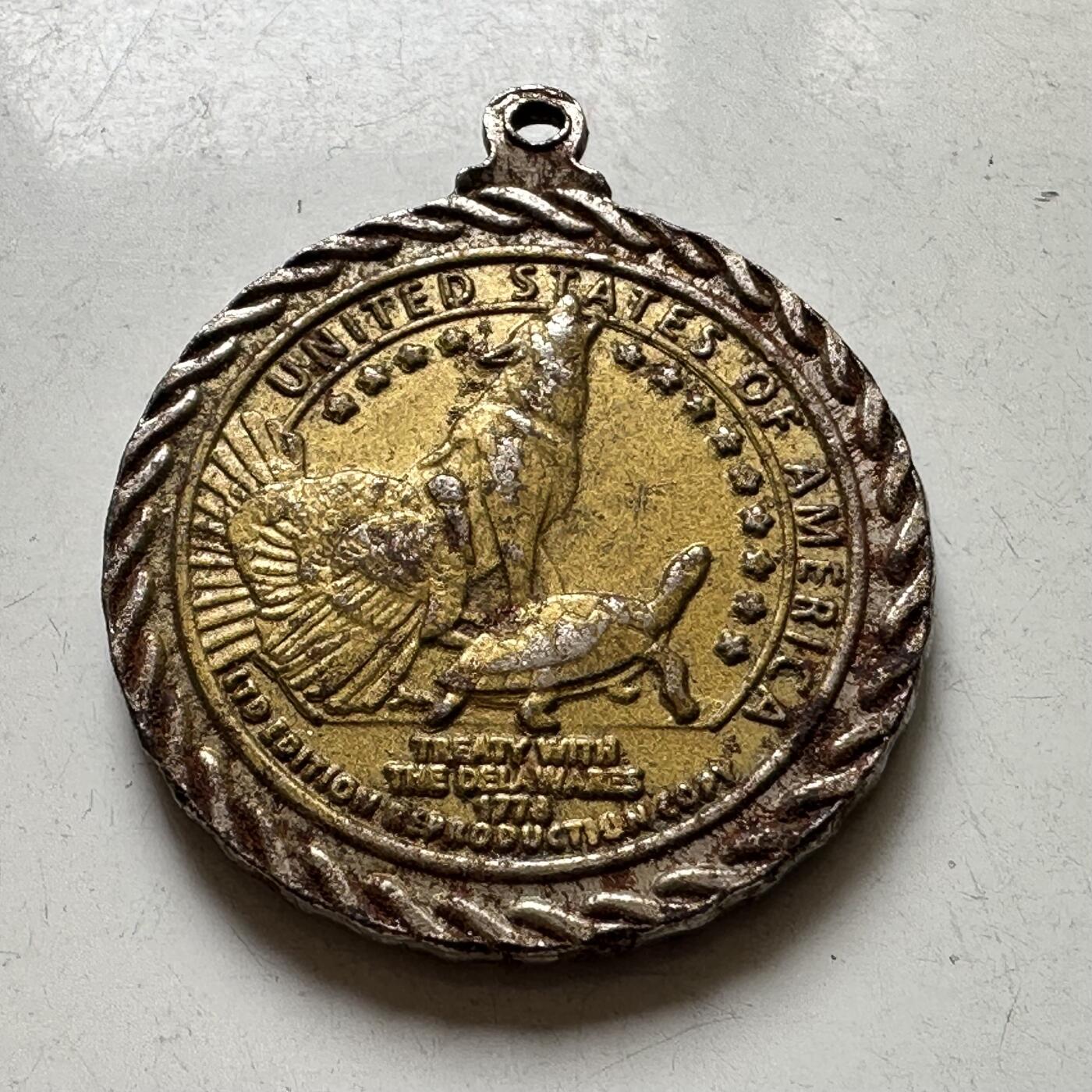 🌹外币初藏🌹🐯2026年第37场   每周二四六晚8️⃣点 接代拍 美国 2013年 印第安人救济委员会 萨卡加维亚主题 纪念章