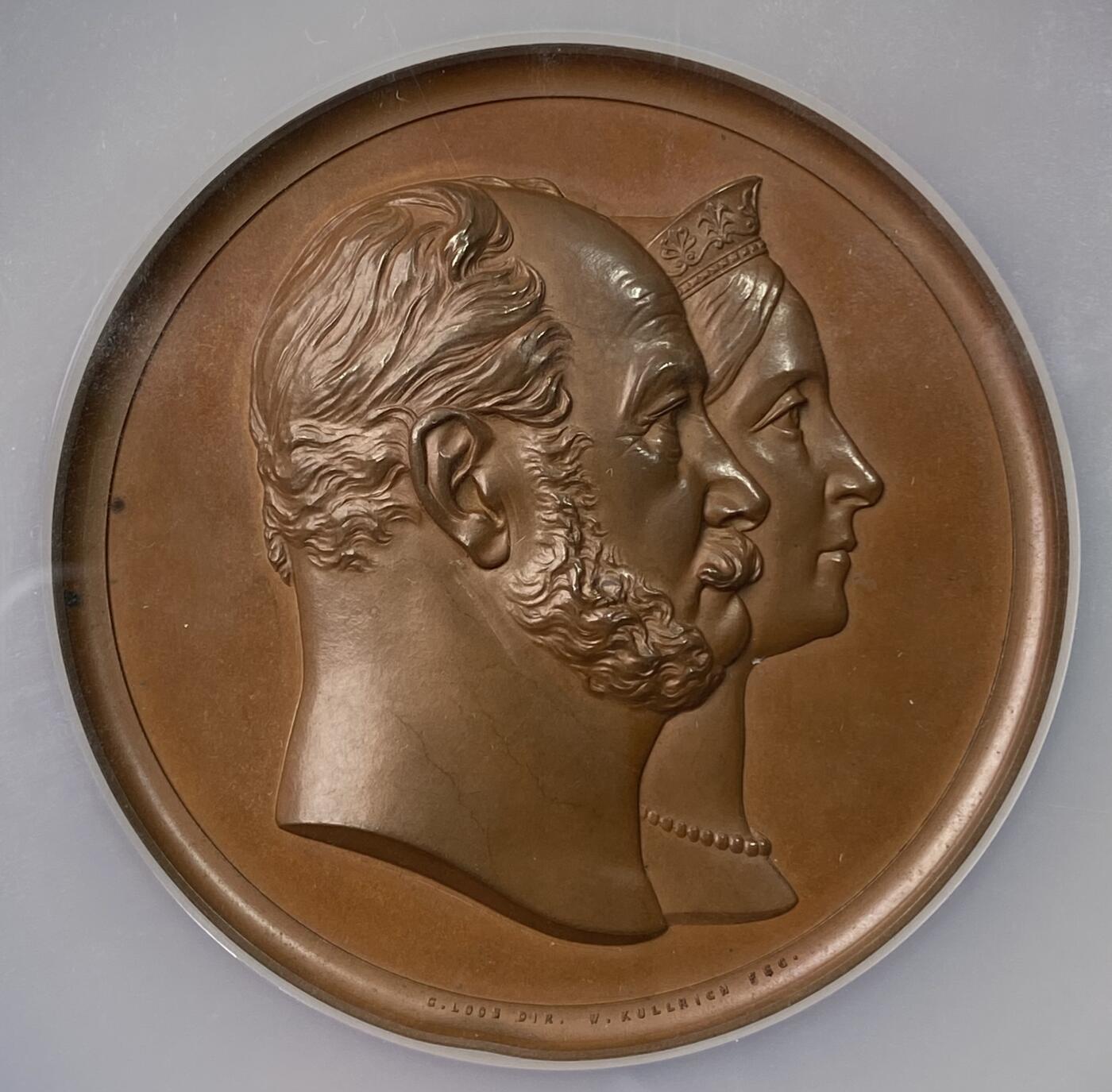 万国钱币拍卖第064期 NGC MS64 1878年德国坐落于圣城科隆的普鲁士威廉三世戎装骑马铜像落成纪念大铜章 官铸高浮雕精湛雕工原味铜光 大规格61MM 96G