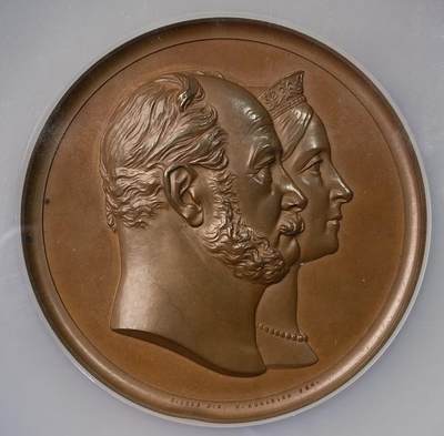 万国钱币拍卖第064期 - NGC MS64 1878年德国坐落于圣城科隆的普鲁士威廉三世戎装骑马铜像落成纪念大铜章 官铸高浮雕精湛雕工原味铜光 大规格61MM 96G