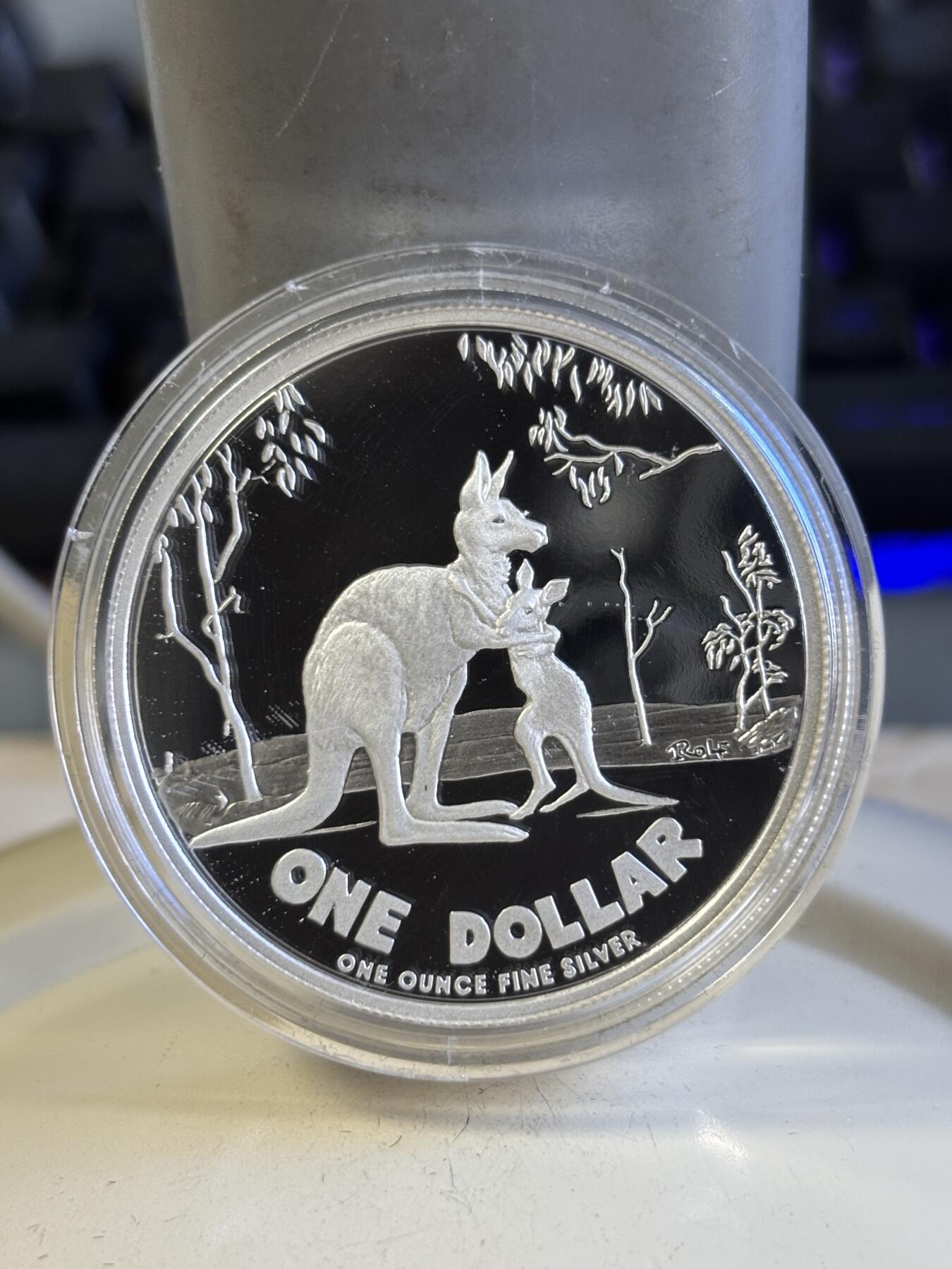 第196期拍卖 澳大利亚2007年澳洲袋鼠系列精制版1盎司纪念银币，999银