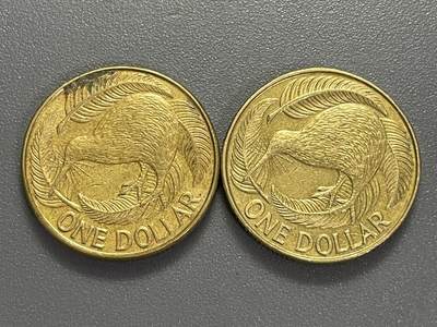 回流0405 - 新西兰1990年1新元两枚 几维鸟