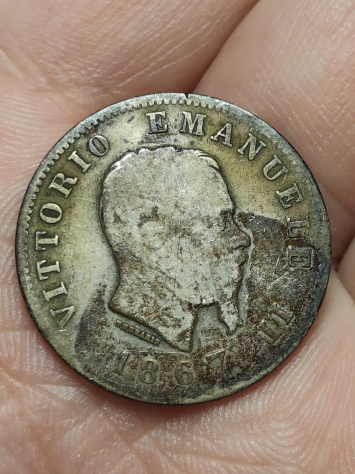 2026年第四十场(总第二百零九场）外国好品散币场(免佣金) 意大利王国1867年1里拉银币(维托里奥·埃马努埃莱二世时期，M–BN标米兰造，关门年仅发行3年，835高银)