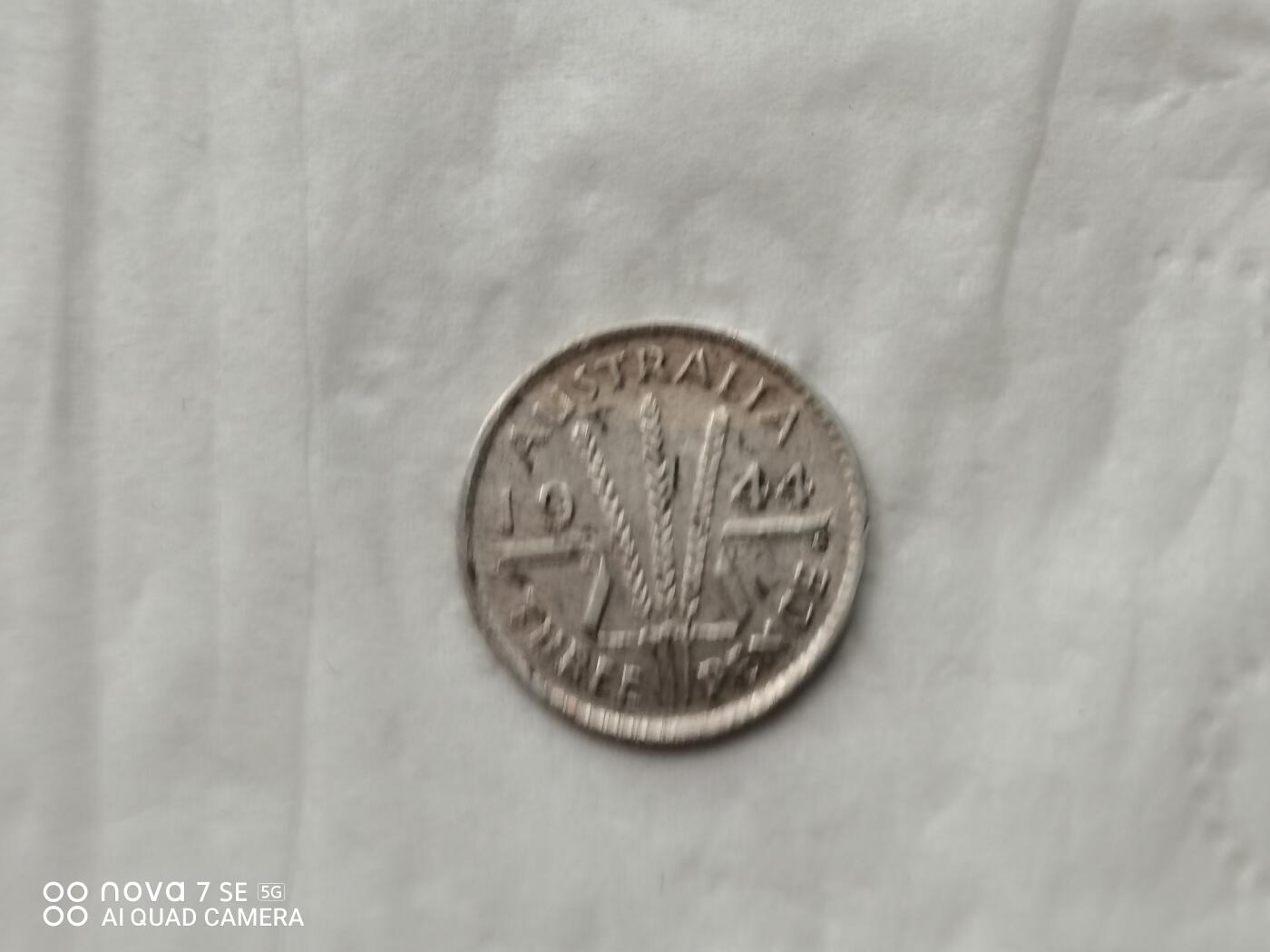 银币 1944年澳大利亚3便士银币