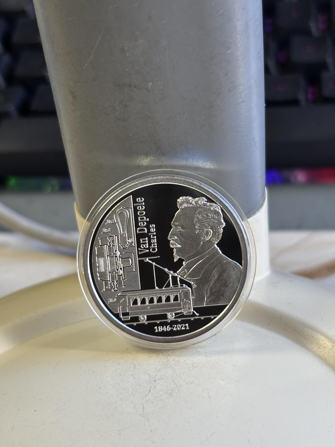 第196期拍卖 比利时2021年查尔斯·约瑟夫·范·德博莱银币，925银，14.6克