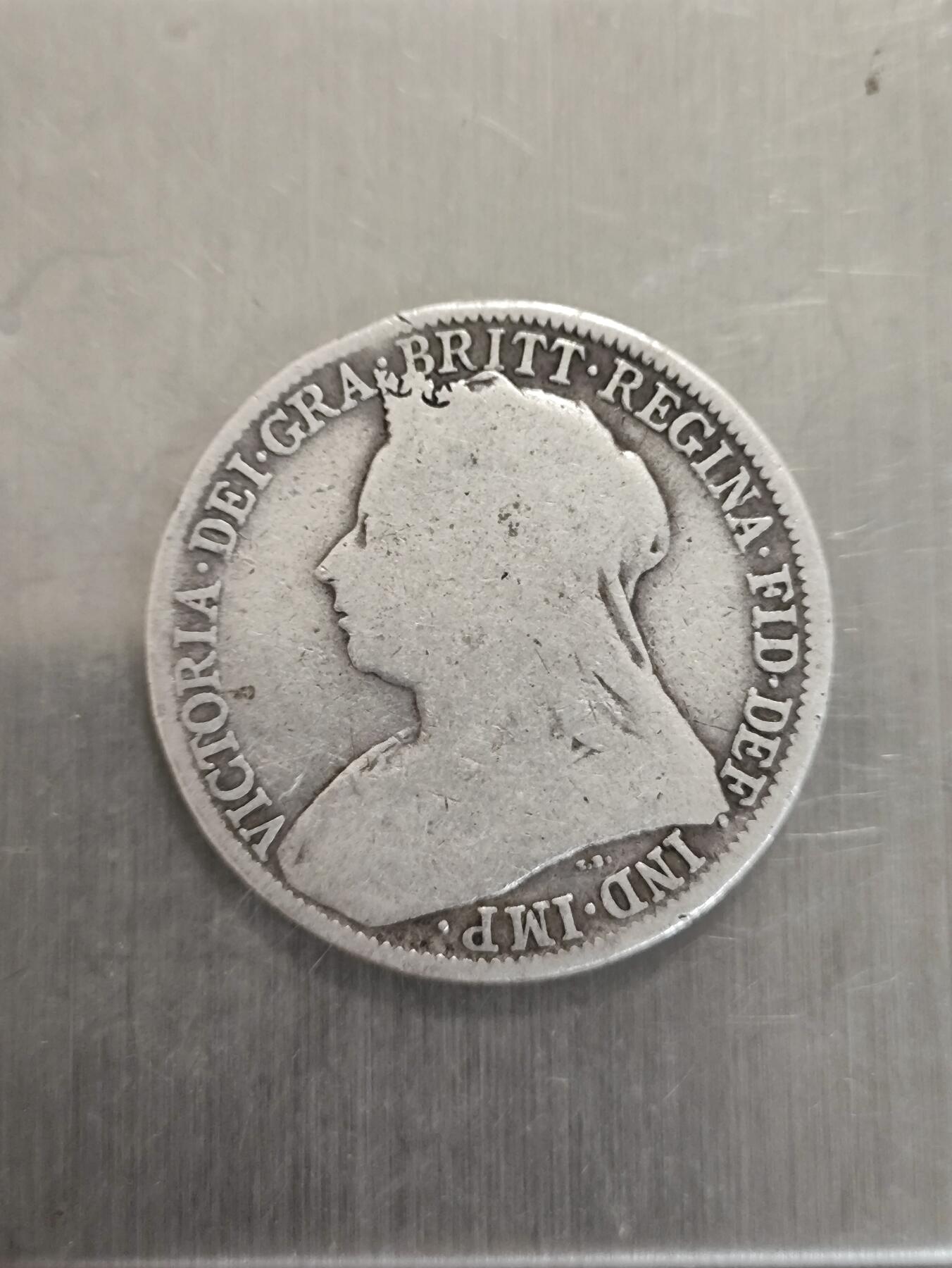 1894年英国维多利亚女王披纱2先令/1弗洛林银币