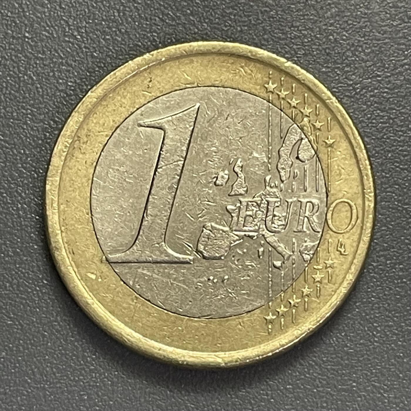 回流0405 西班牙2003年1欧元双金属币 国王胡安·卡洛斯一世