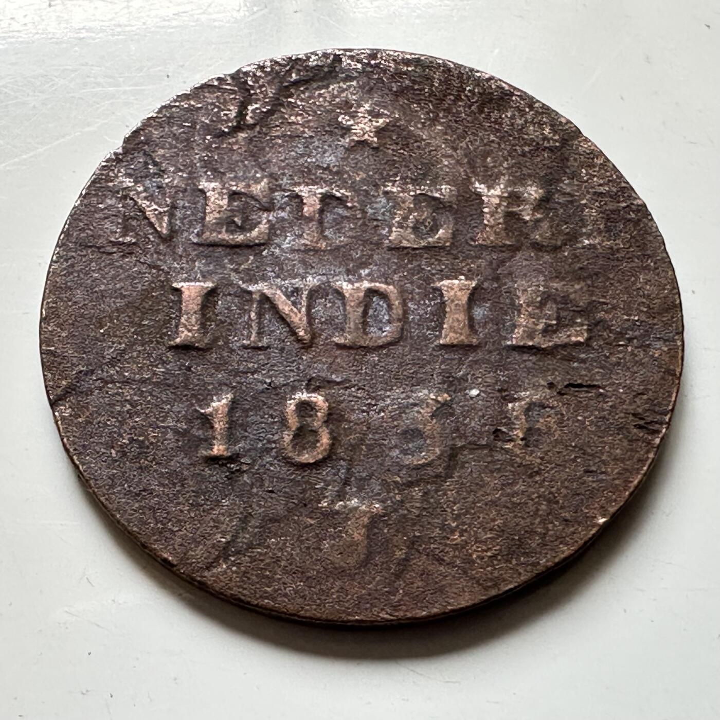 🌹外币初藏🌹🐯2026年第37场   每周二四六晚8️⃣点 接代拍 荷属东印度 1838年 1/2 Stuiver 铜币