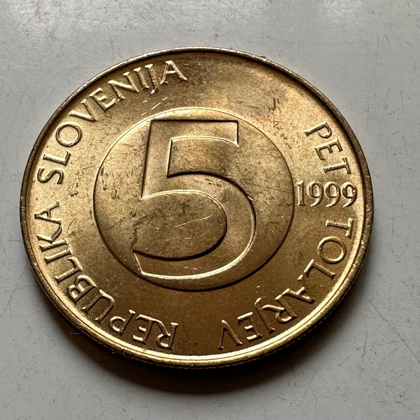 🌹外币初藏🌹🐯2026年第37场   每周二四六晚8️⃣点 接代拍 斯洛文尼亚 1999年 5托拉尔