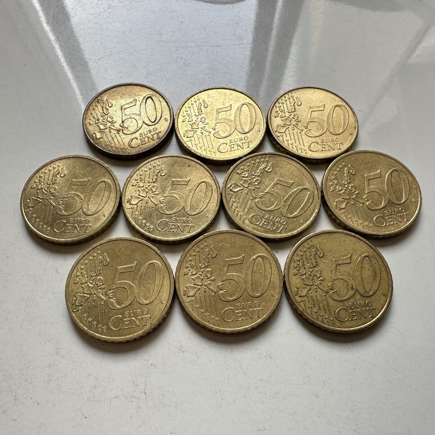 🌹外币初藏🌹🐯2026年第37场   每周二四六晚8️⃣点 接代拍 德国 50欧分 10枚组