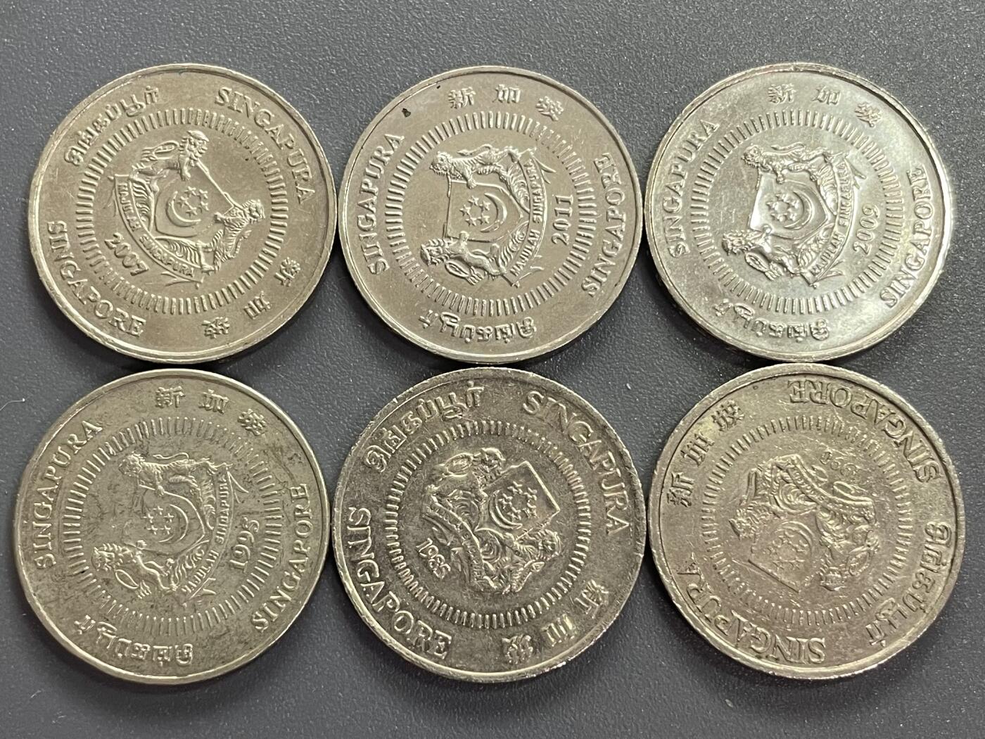 回流0405 新加坡50分6枚 万代兰