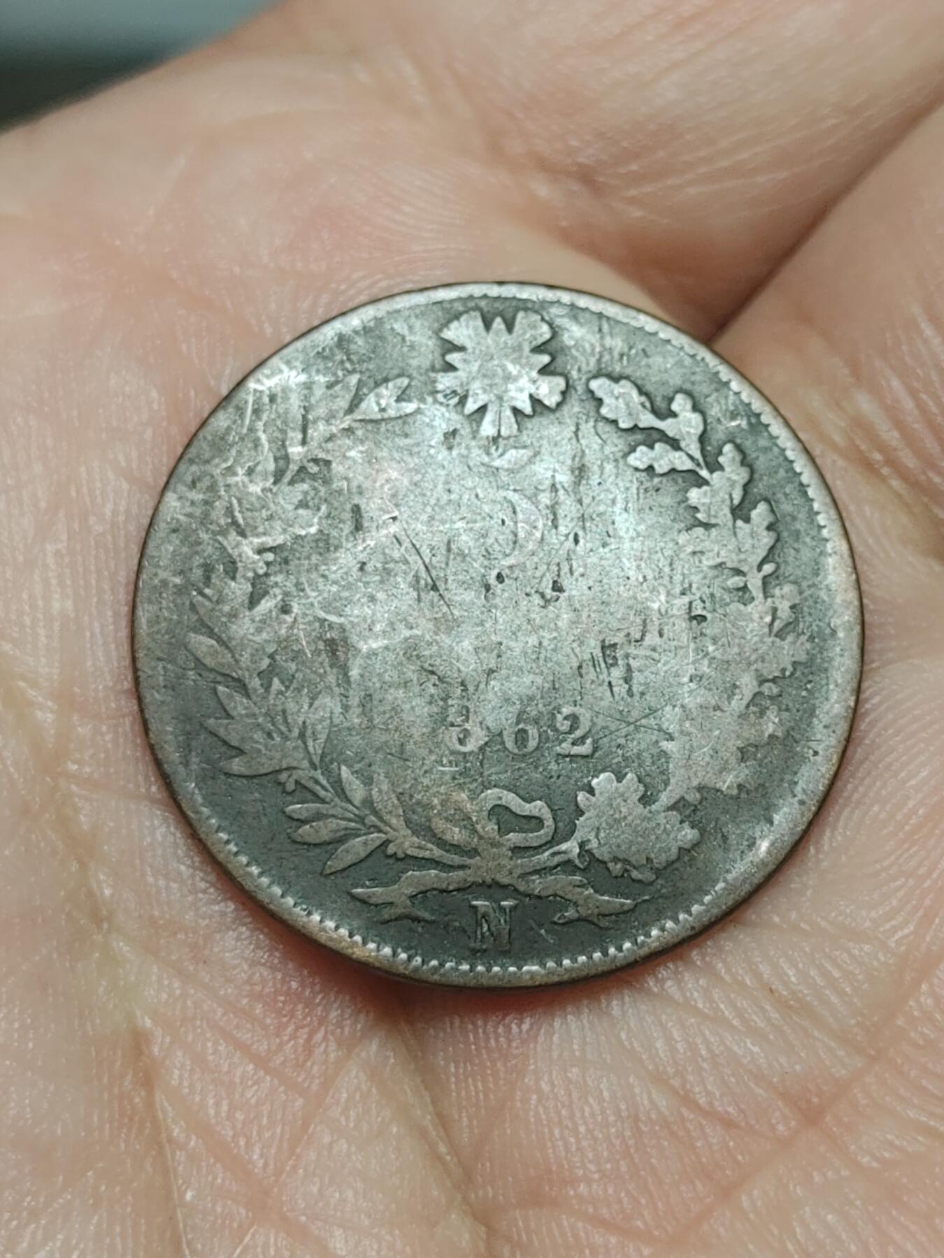 2026年第四十场(总第二百零九场）外国好品散币场(免佣金) 意大利王国1862年5分(维托里奥·埃马努埃莱二世时期，N标那不勒斯造，仅发行3年)