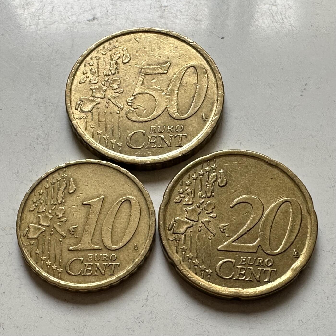 🌹外币初藏🌹🐯2026年第37场   每周二四六晚8️⃣点 接代拍 西班牙 10-20-50欧分3枚组