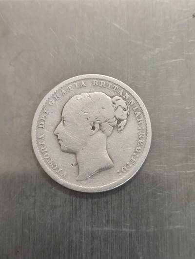 英国1先令银币，1885英国维多利亚年轻头像银币 - 英国1先令银币，1885英国维多利亚年轻头像银币
