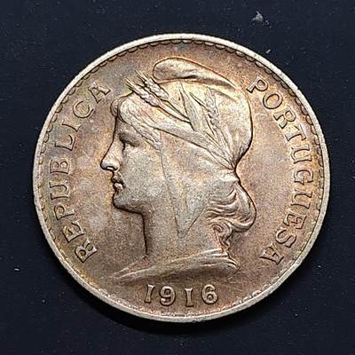 【全场包邮】纯粹捡漏拍518场 - 葡萄牙1916年女神50分银币【30毫米12.5克83.5%】