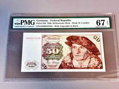 【Blue Auction】世界纸币精拍第804期——18级TOP拍卖/信誉/品质/专业/高效💫 - 【p33d】德国 1980年50马克 PMG67EPQ 