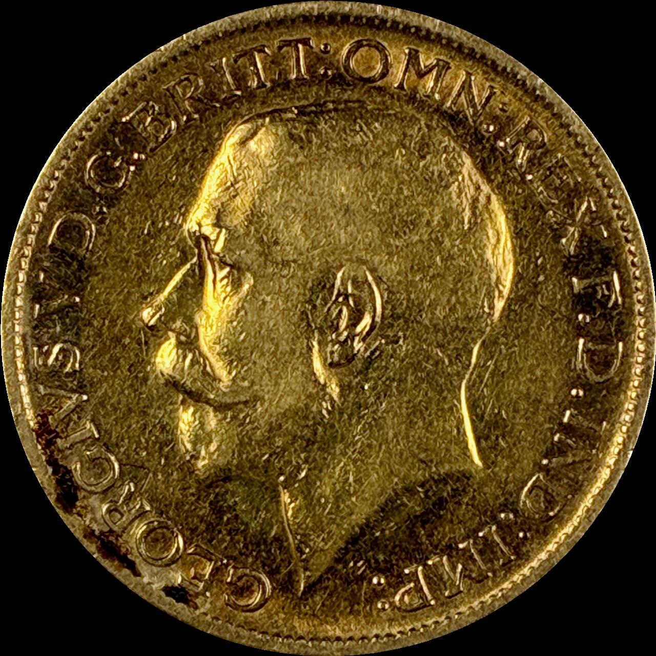 【雨安】【直播拍卖】【第0131期-评级币章】2026-04-04 周六 19:30 (金价1060, 银价18.08)  [裸币金币] [金币] 英国 1镑 1915年 乔治五世 [7.98克, 0.917金] 实际重量有轻微损耗