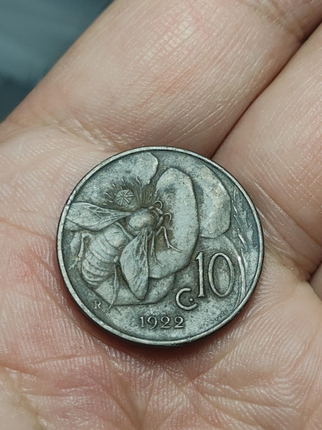 2026年第四十场(总第二百零九场）外国好品散币场(免佣金) 意大利王国1922年10分(维托里奥·埃马努埃莱三世第三版，R标罗马造)