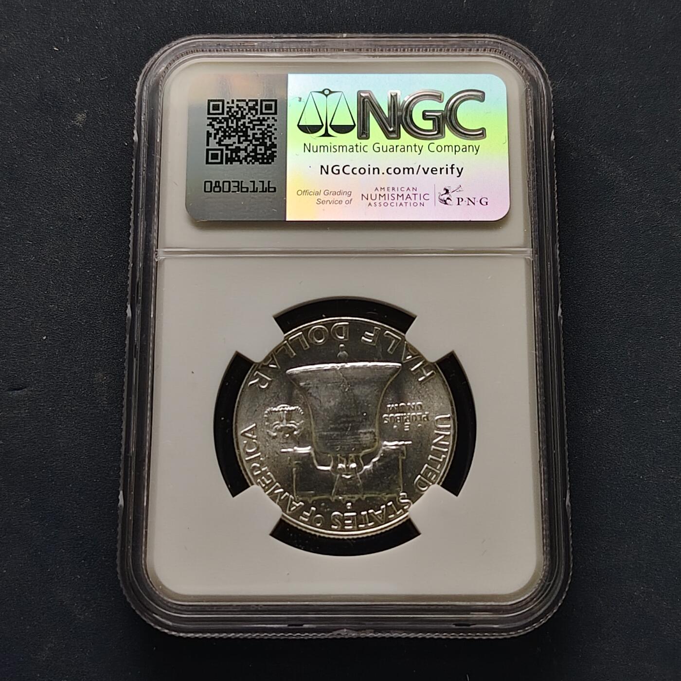 【全场包邮】纯粹捡漏拍519场 美国1957年富兰克林D厂半元银币【31毫米12.5克90%】-NGC MS64