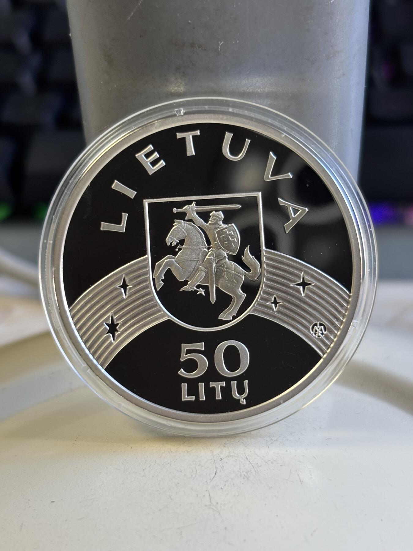 第196期拍卖 立陶宛2000年千禧年系列精制克朗型纪念银币，925银，28.28克，发行3000枚